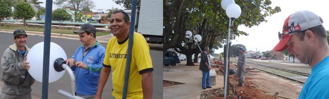 Prefeitura instala iluminação na Praça de Alimentação do Projeto Estação Paraguaçu