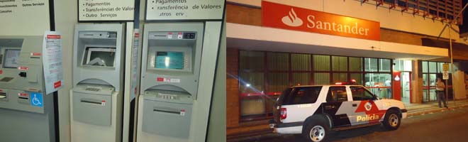 Criminosos tentam implantar equipamento de clonagem de cartão no banco Santander