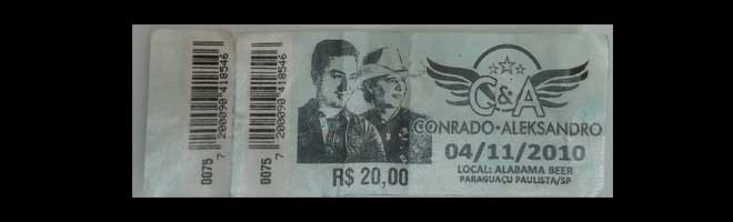 Golpistas passam ingressos falsificados no show de Conrado e Aleksandro no Alabama