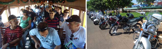 Maria Fumaça recebe grupo de motociclistas de Presidente Prudente