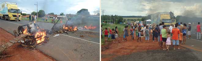 Após morte da garota, familiares e vizinhos fazem protesto na rodovia