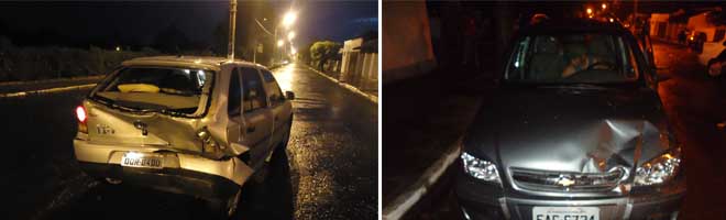 Zafira derrapa na av. Galdino e colide na traseira de Gol