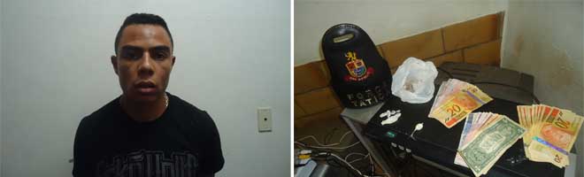 Homem e menor são presos com porções de cocaína