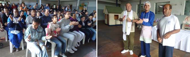 Celebração com a presença de Frei Ramon e a imagem de Santa Rita é realizada na APAE
