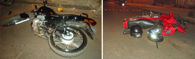 Motos se chocam e deixam três feridos