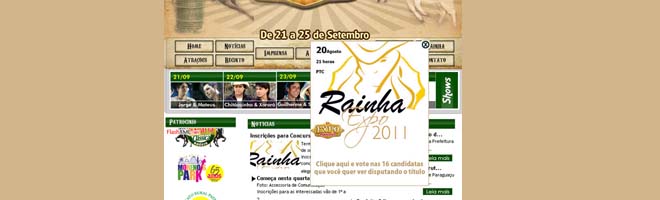 Votação para a seleção das 16 finalistas do concurso da Rainha da Expo vai até o dia 29