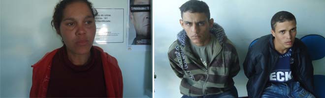 Uma mulher e dois jovens são presos por suspeita de envolvimento ao tráfico de drogas