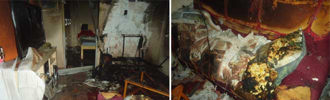 Casa é parcialmente destruída por incêndio
