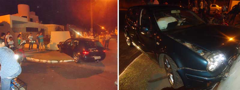 Motorista perde controle da direção e colide veículo contra muro