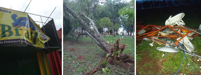 Chuva e vento causam vários estragos na cidade e em propriedades rurais de Paraguaçu Paulista