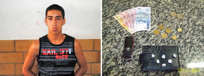 Jovem é detido com seis pedras de crack escondidas no rádio