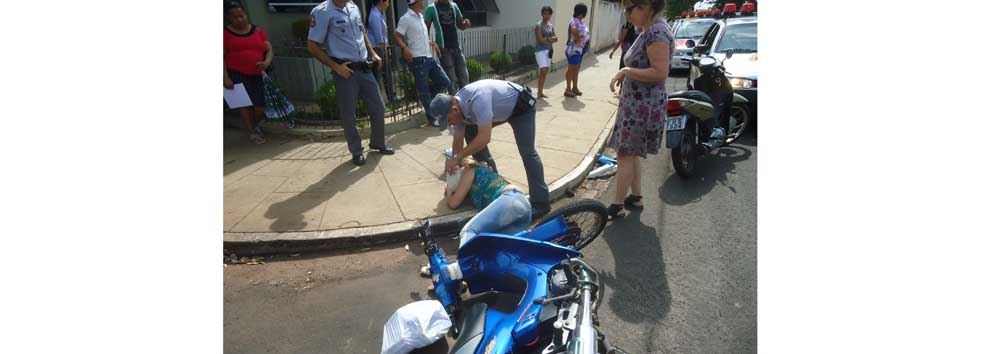 Acidente envolvendo duas Motos