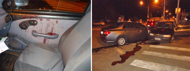 Pálio passa pelo sinal vermelho e colide contra Corolla