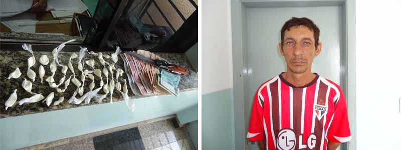 Em busca de menor traficante, PM localiza homem com várias porções de cocaína
