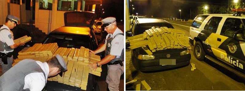 Polícia Rodoviária apreende veículo com 176 tijolos de maconha