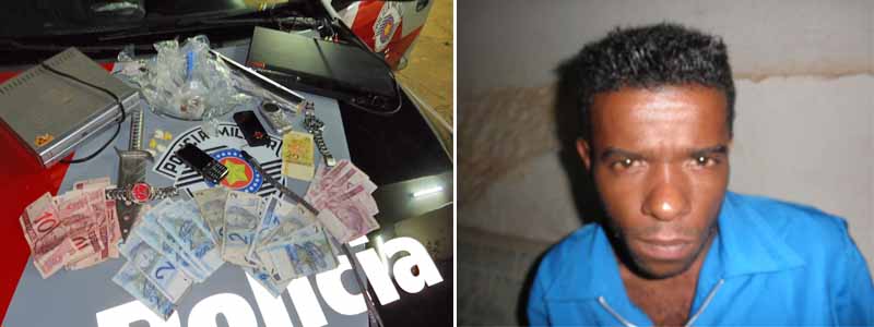 Ao ver a PM, homem engole entorpecente e é preso por tráfico de drogas