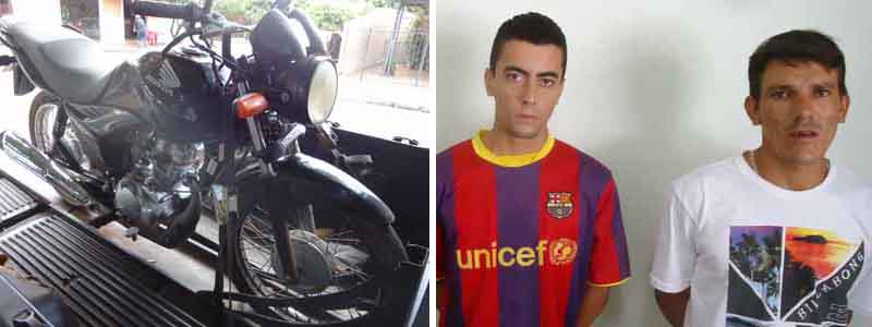 Moto furtada no sábado é encontrada; duas pessoas são presas