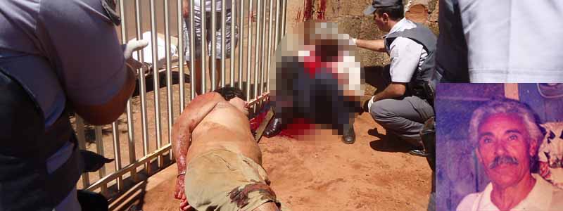Filho mata pai com golpes de faca e para contê-lo policiais disparam tiros
