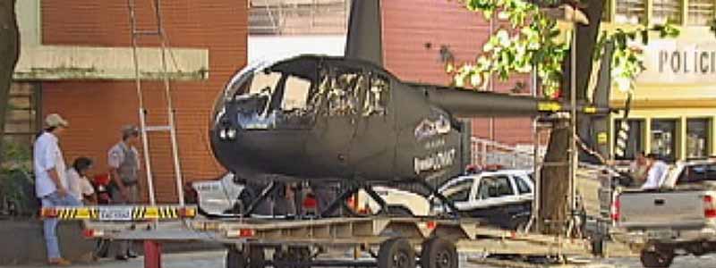 Helicóptero que saiu de Paraguaçu é apreendido e levado para a delegacia em Bauru