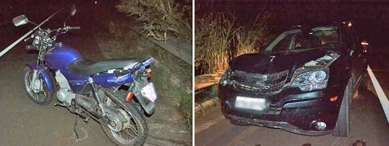 Ocupantes de moto sofrem várias escoriações após serem colididos por motorista embriagado