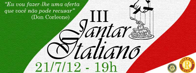 Rotaract prepara III Jantar Italiano; convites já estão à venda
