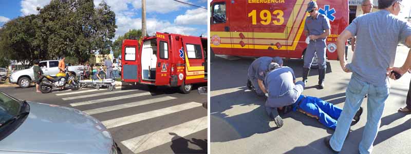 Dois acidentes são registrados na Av. Siqueira Campos; em um deles, motociclista tem fratura exposta