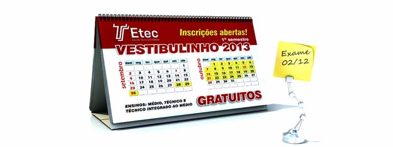 Etec inicia inscrições para o vestibulinho; prova será no dia 02 de dezembro