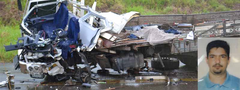 Caminhoneiro de Quatá morre ao ser colidido por Carreta e arremessado para a carroceria