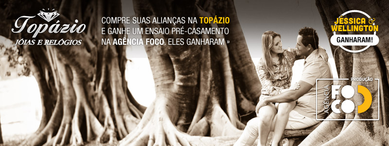 Compre suas alianças na Topázio e ganhe um ensaio fotográfico; Jéssica e Wellington ganharam