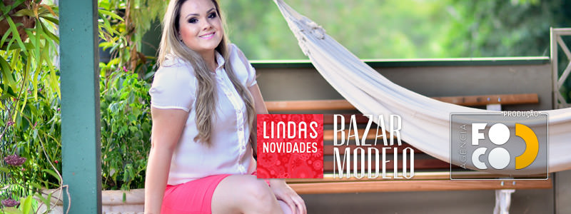 Thamires Pinheiro posa para ensaio fotográfico com a nova coleção do Bazar Modelo