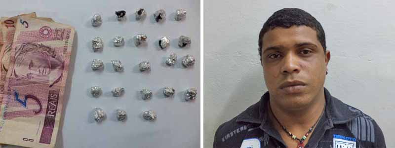 Mais de 20 pedras de crack são apreendidas com dois jovens na Vila Nova