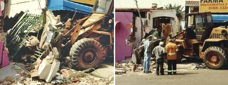 Máquina pá carregadeira invade salão de beleza em Ourinhos