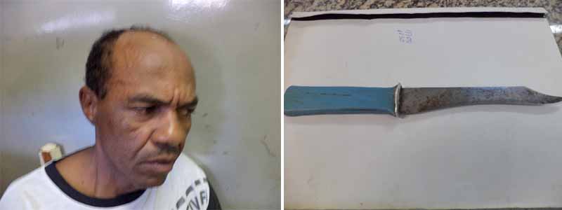 Homem é preso após tentar agredir mãe a sobrinha com faca