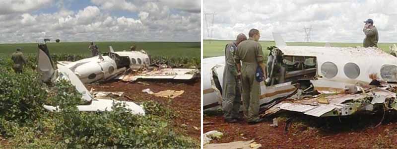 Avião que caiu em Cândido Mota e provocou cinco mortes é vistoriado
