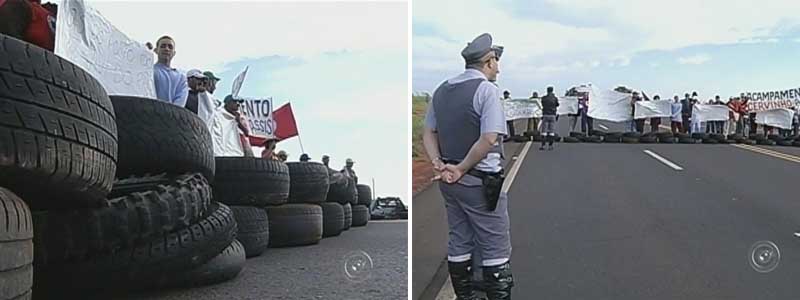 Protesto do MST interdita rodovia entre Assis e Paraguaçu Paulista