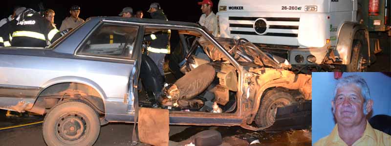 Motorista morre após colidir veículo contra caminhão em Paraguaçu Paulista