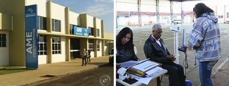 Atendimento médico é feito em quadra de esportes em Assis