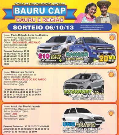 Assisense fatura prêmio no sorteio do Bauru Cap