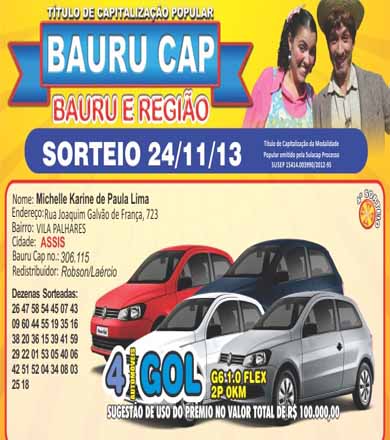 Assisense fatura quatro automóveis no sorteio do Baurucap