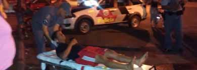 Acidente entre carro e moto deixa uma pessoa ferida próximo ao Estádio Municipal