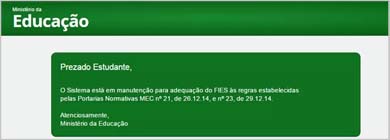 MEC deve reabrir esta semana sistema para inscrições no Fies
