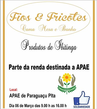 Apae realiza nesta sexta-feira Bazar Solidário com venda de produtos de Ibitinga