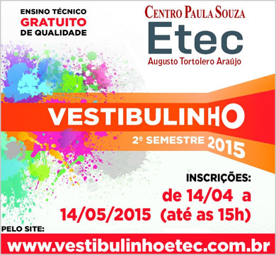 Inscrições para o Vestibulinho da Etec iniciam na próxima terça-feira