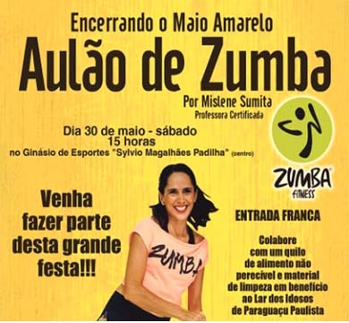 Zumba gratuita encerra neste sábado o “Maio Amarelo” em Paraguaçu