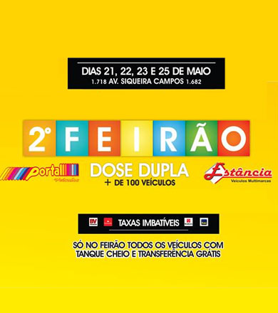 2º Feirão terá mais de 100 carros à venda com ótimos preços