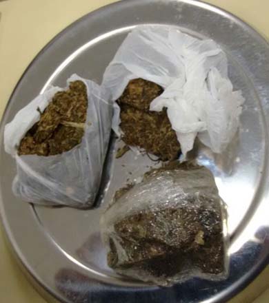 Jovem é detido portando porções de maconha.
