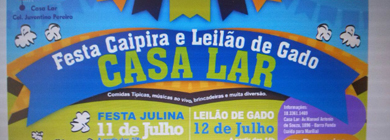 Casa Lar de Paraguaçu Paulista realizará tradicional Festa Caipira e Leilão de Gado