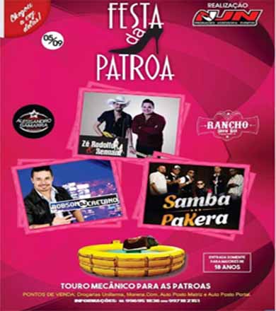 Festa da Patroa agitará a noite de 5 de setembro