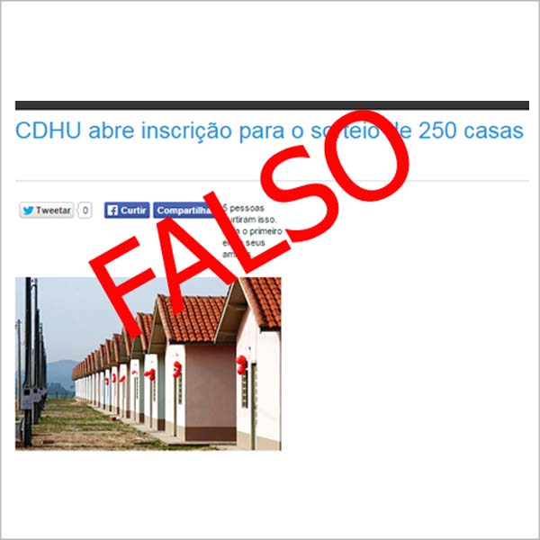 Falsas informações mobilizam interessados em casas da CDHU