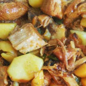 Pernil ao abacaxi na pressão e forno